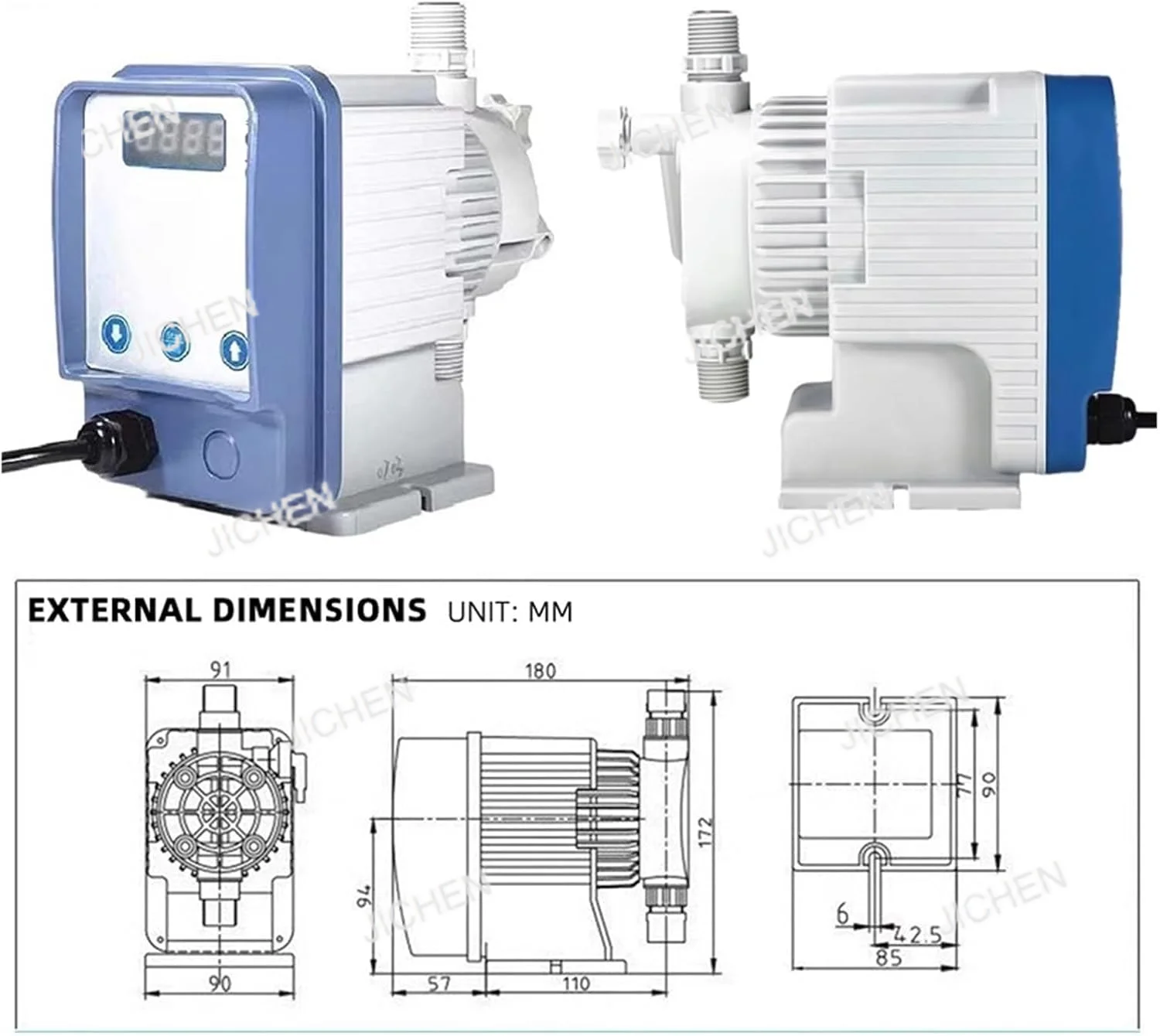 JC مضخة قياس الحجاب الحاجز الكهرومغناطيسي مضخة الجرعات 1-20L/H حمض الكيميائية الكلور قياس مضخة الجرعات لمعالجة المياه (1 #5