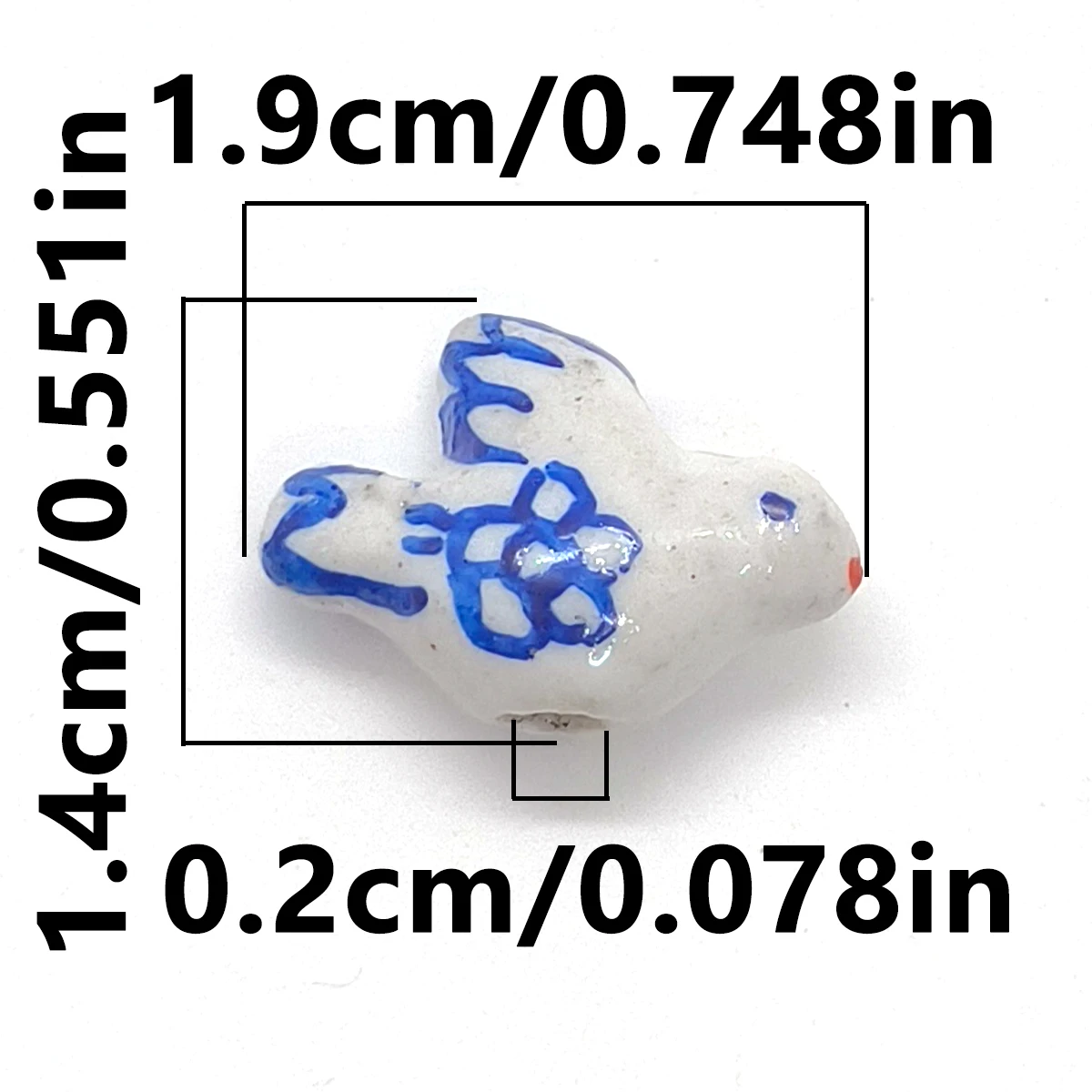 14 مللي متر 5 قطعة خرزة سيراميك حمامة زرقاء وبيضاء ، حلية حمامة عتيقة لصنع المجوهرات بنفسك ، هدية على الطراز الصيني القديم #5