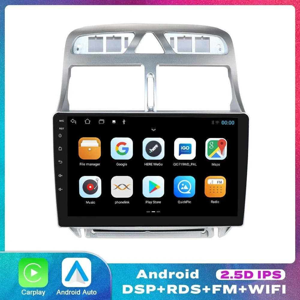 

For Peugeot 307 307CC 307SW 2002 - 2013 Android 14.0 Car Radio Multimedia Player GPS Navigation Carplay Touch Screen Auto Stereo