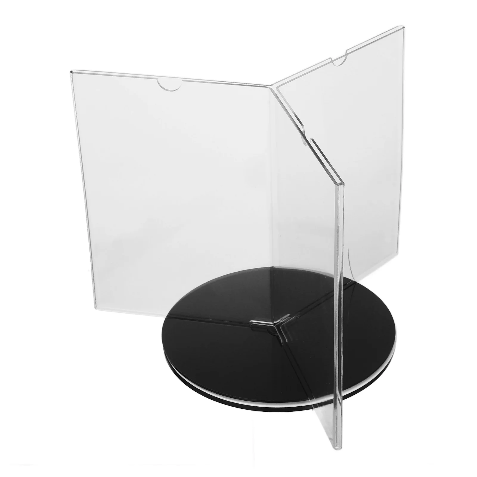 

A5 Acrylic Advertising Display Board 14 8x21cm Black Base Rotatable Menu Holder Clear Paper Stand for Restaurant Cafe Tabletop