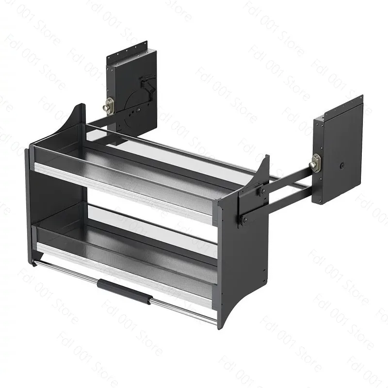 Upper Kitchen Cabinet Pull Down Lift Basket Soft Close Damper Storage  Wall Rack Kitchen Storage Shelf (Bowl not included)