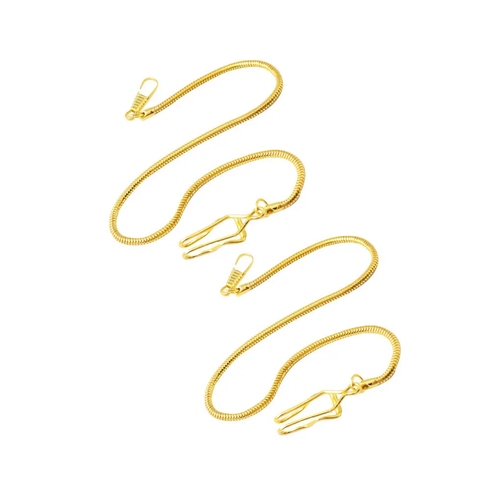 2 Pcs Golden Snake Slim Key Serpent Metal Packet Watch Chain Clothes Accessories Jeans