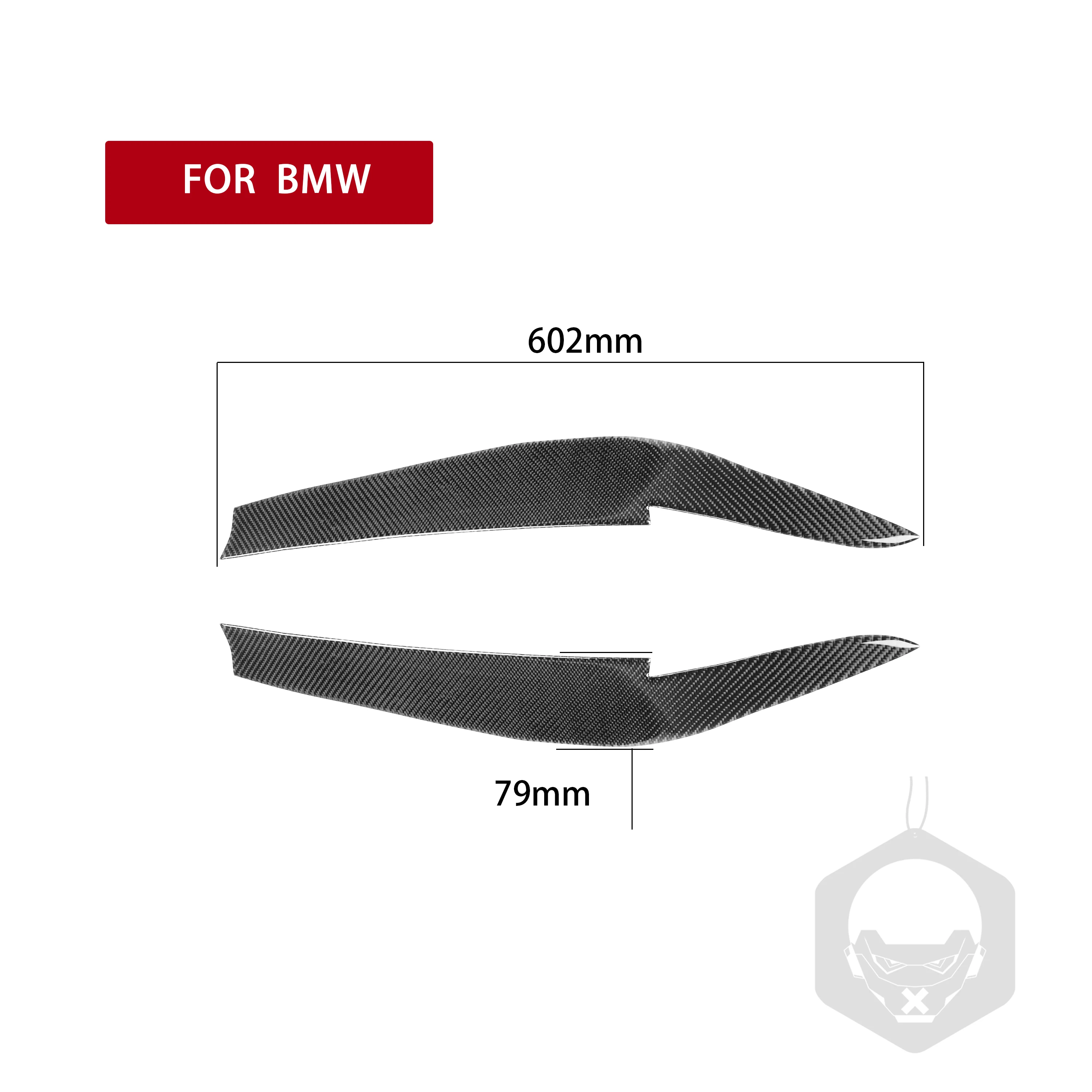 For BMW 5 Series G30 G38 530i 540i M550i 2017-2020 Carbon Fiber Headlight Eyelid Headlamp Eyebrow Strip Trim Decal Carbon Cover