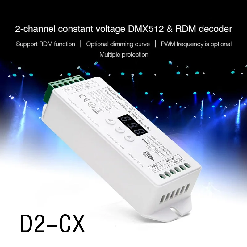 Milight Miboxer D3-CX series constant voltage DMX512 docoder with RDM, 500/2000 Hz pwm output, short-circuit & overload protect