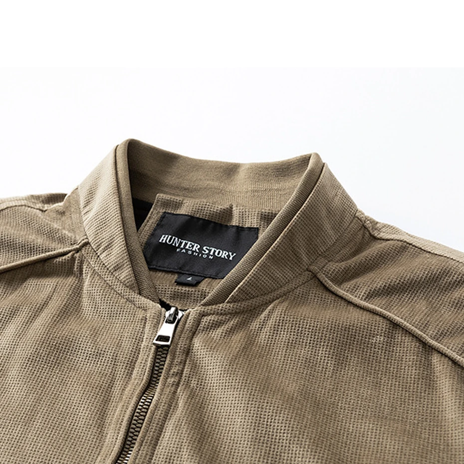 Spring Autumn Suede Jacket Men Fashion Casual Solid Color Stand Collar Jacket Male