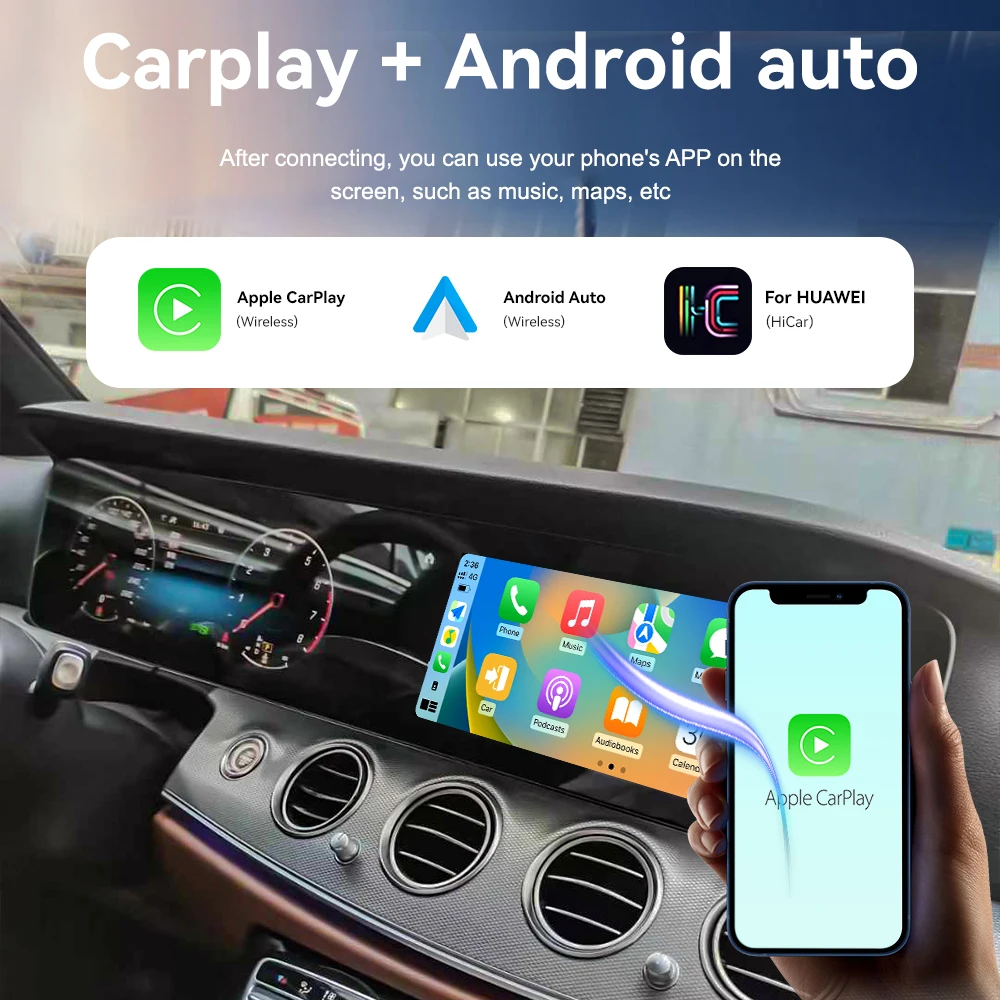 Android 13 Dual Screen Car Radio For Mercedes-Benz E-Class 2017-2019 Multimedia Player Stereo GPS Navigation Carplay Host DSP