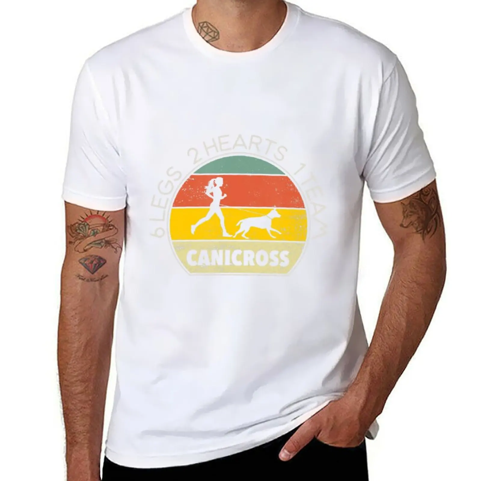Dog Running, With Jogging Canicross I Running T-Shirt Christmas Casual Tee Shirt