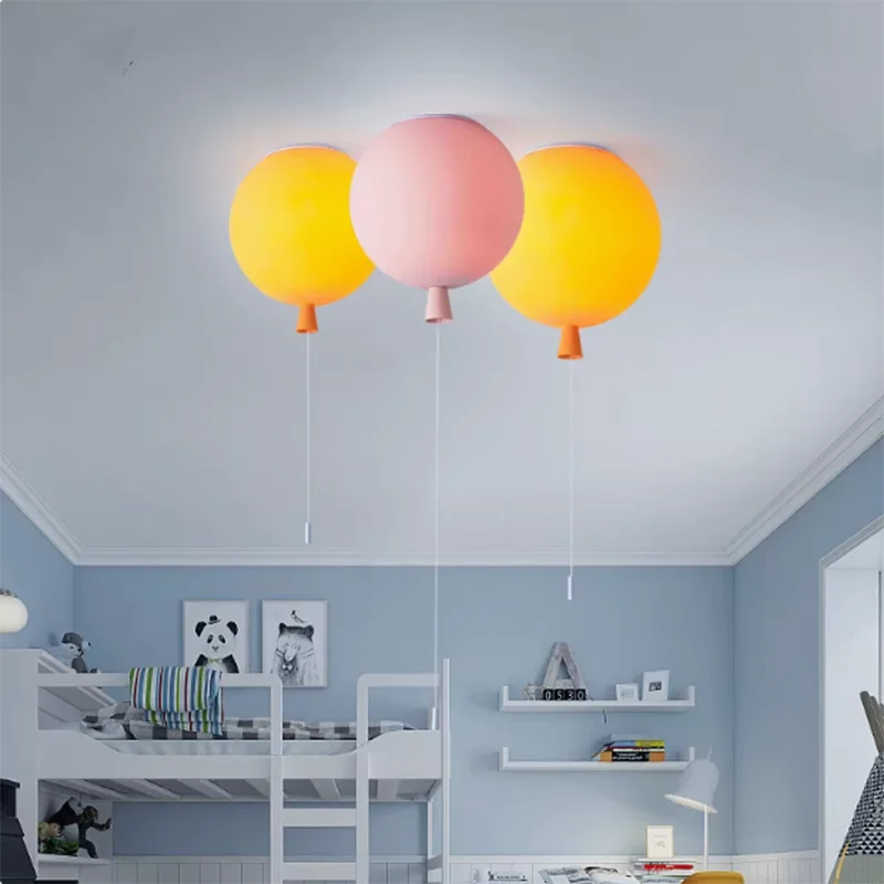 Colorful Pendant Light Fixture For Home Decoration Children Bedroom E27 LED Bulb Lamps Macaron Acrylic Ball Matt Balloon Lamp