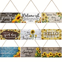 Sunflower Wood Sign Hanging Decoration With Motivational Sayings Colorful Sunflower Welcome Hanging Sign For Office Kitchen