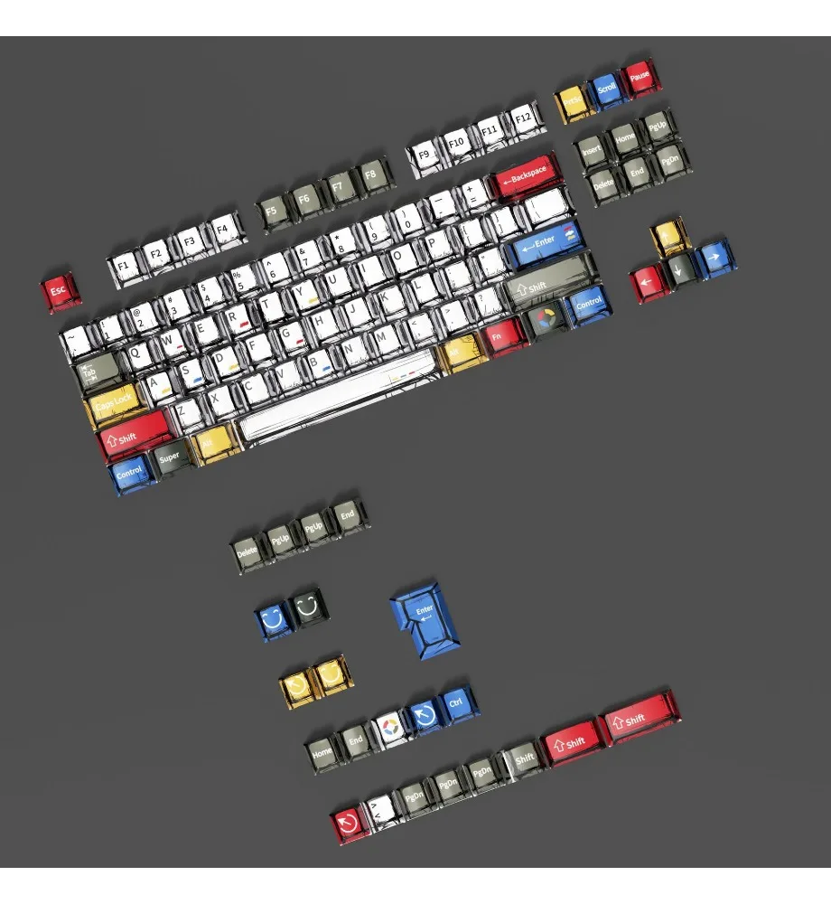 Korean graffiti manga wind keycap 109 keys hot sublimation process custom mechanical keyboard personalized keycap