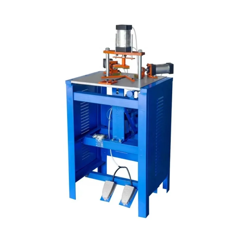 220V Semi-automatic Four Cylinder Engine MDF PS Wood Frame Moulding Nailing Angle Machine for Workshop DIY Framing