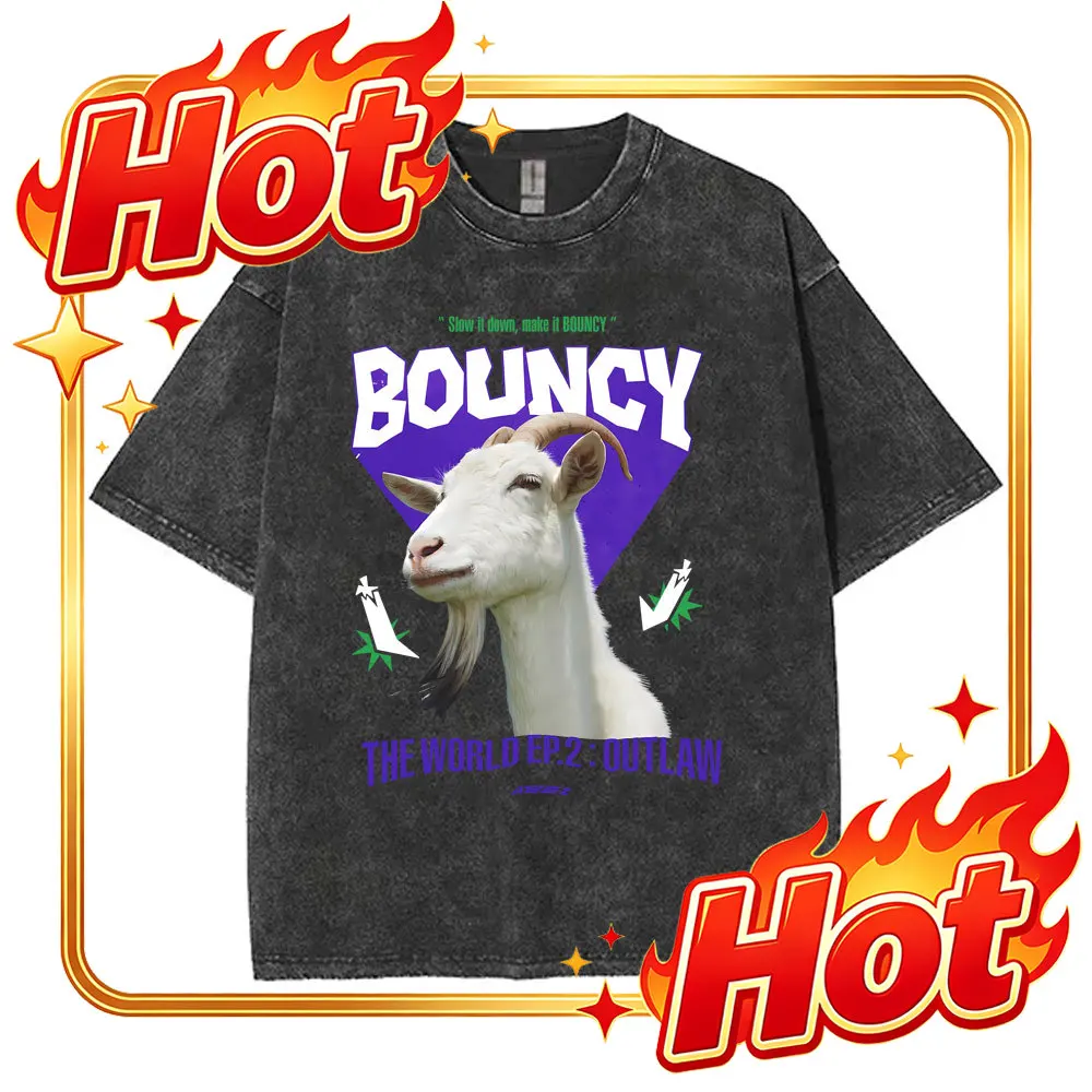 Custom Washed Vintage Korean Keep ATEEZ Men Hip Hop Oversized T-shirts Slow It Down Make It Bouncy THE WORLD EP 2 OUTLAW Print T