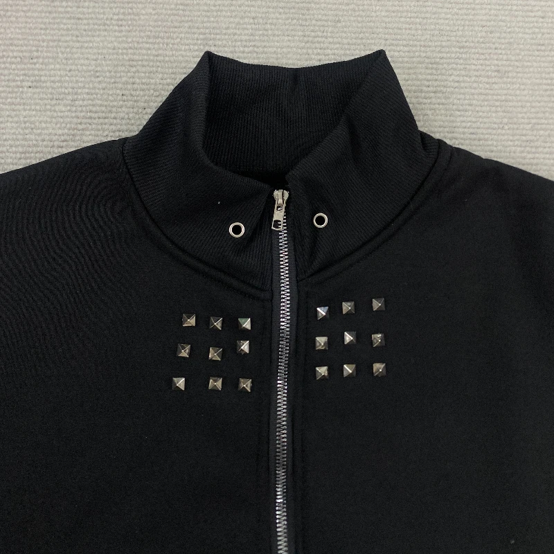 سويت شيرت بقلنسوة على طراز الشارع متعدد الوظائف كاجوال على الموضة الأوروبية والأمريكية مع ترصيع الصفصاف للرجال والنساء #3