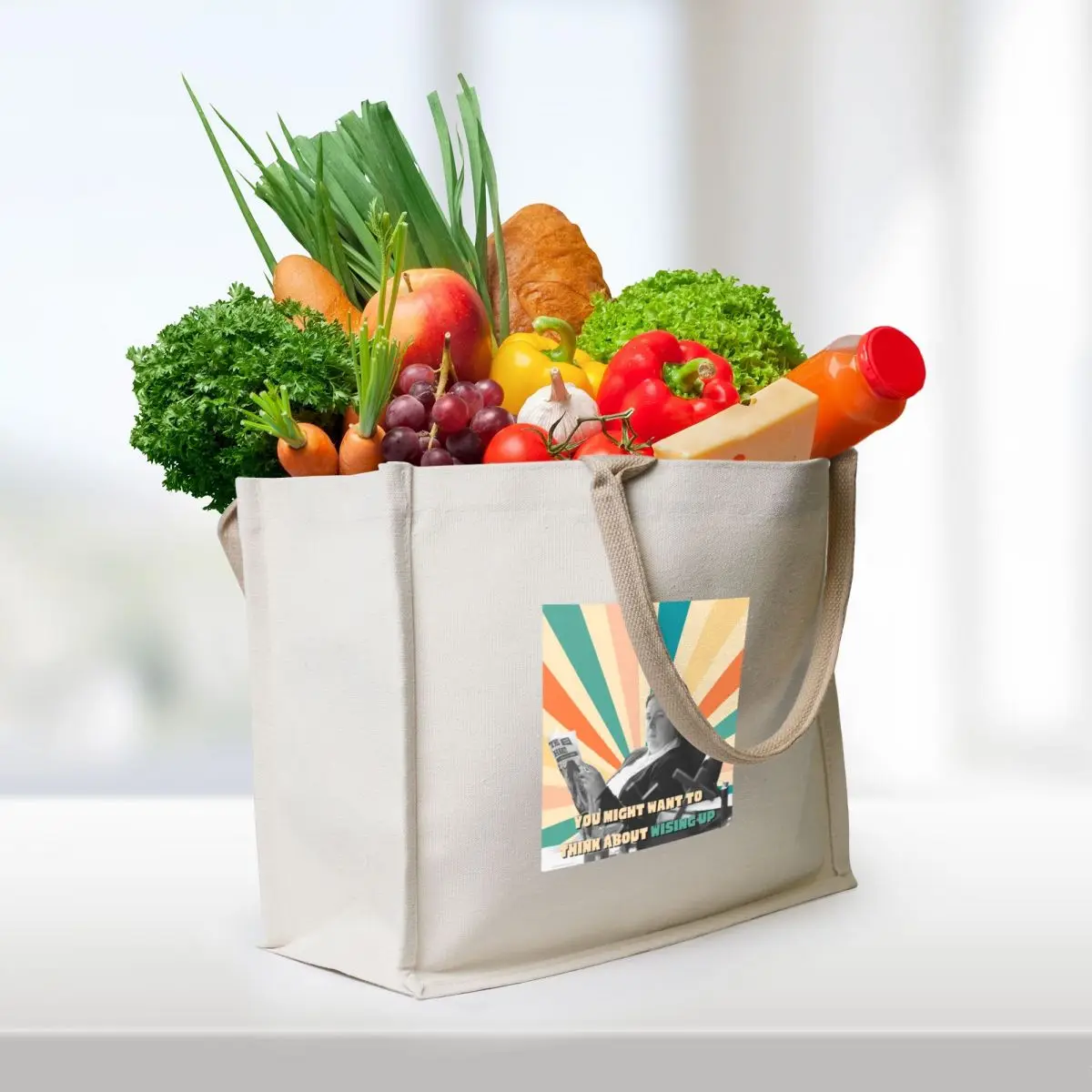 Wise Up! Tote Bag Custom bag tote bag men shopping cart bags