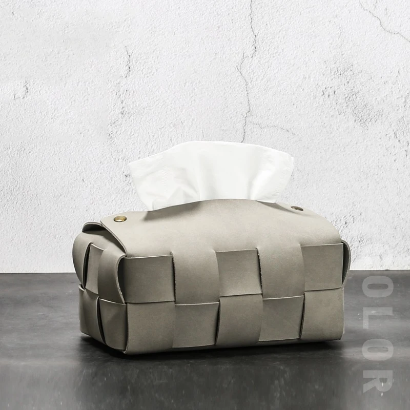 Vintage Leather Tissue Box Car Napkin Holder PU Home Office Hotel Pumping Paper Case Living Room Bedroom Desktop Organizer