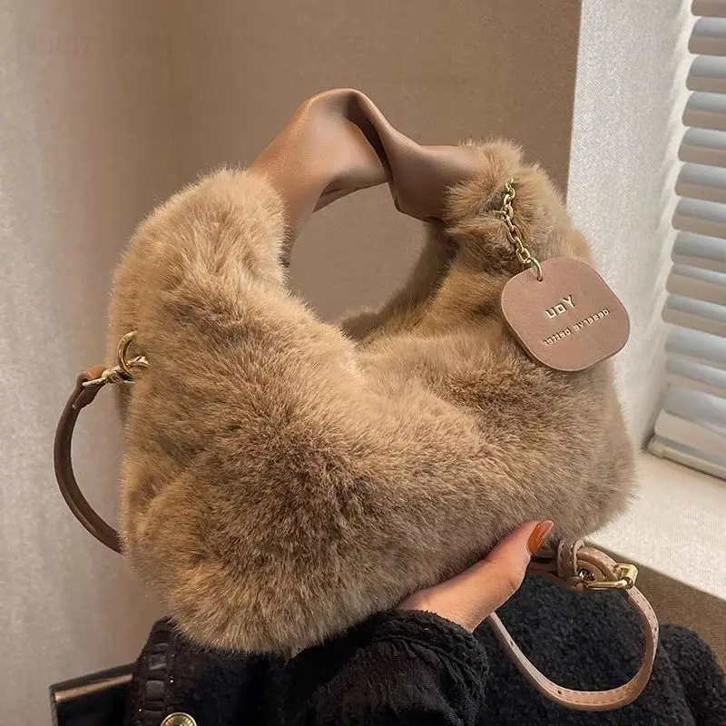 Autumn And Winter High-End Plush Handbag 2025 New Handbag Women's New Crossbody Bag Fashionable Plush Bag