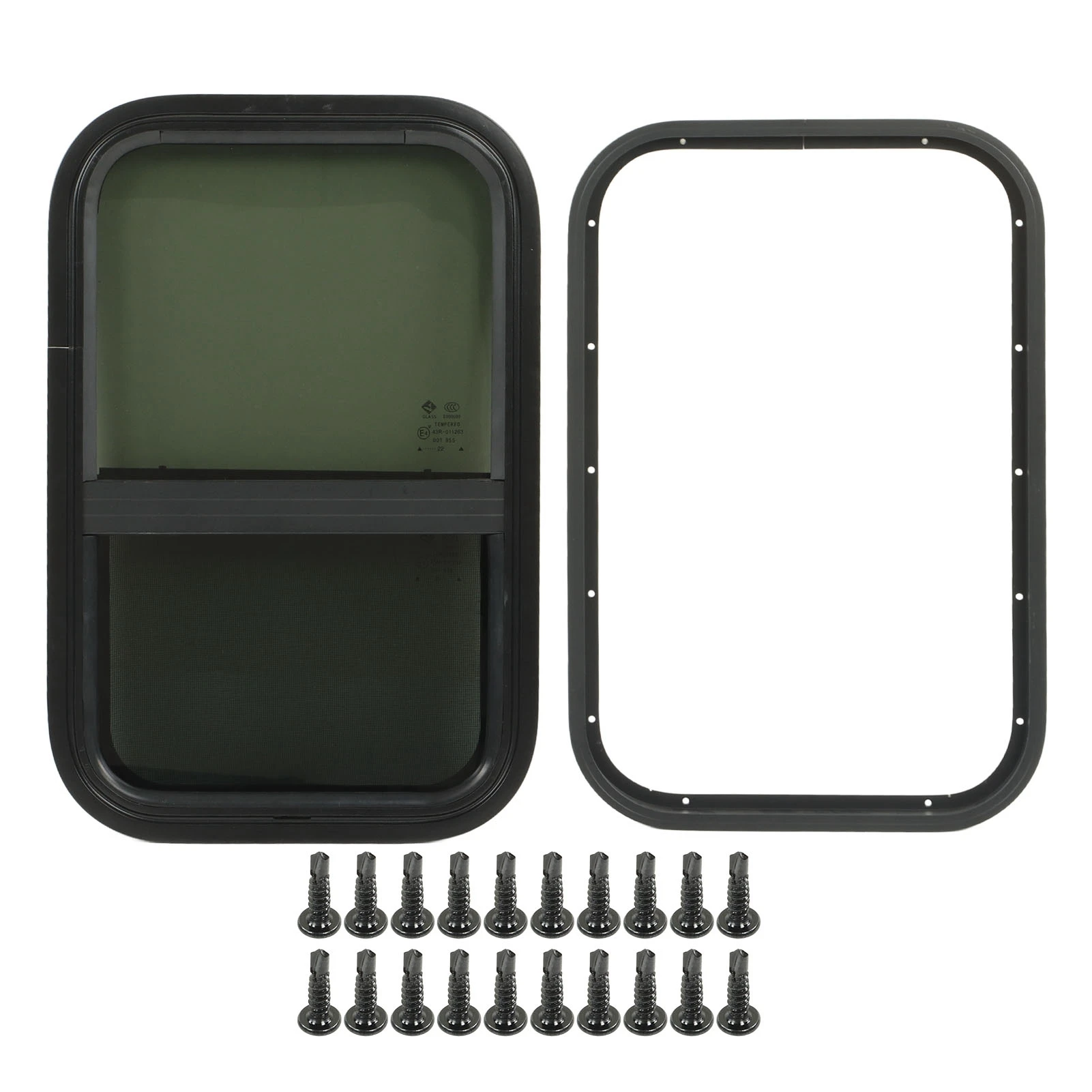 

RV Window 590x390mm Tinted Tempering Glass Vertical Horizontal Sliding for Campers Trailers Construction Vehicles