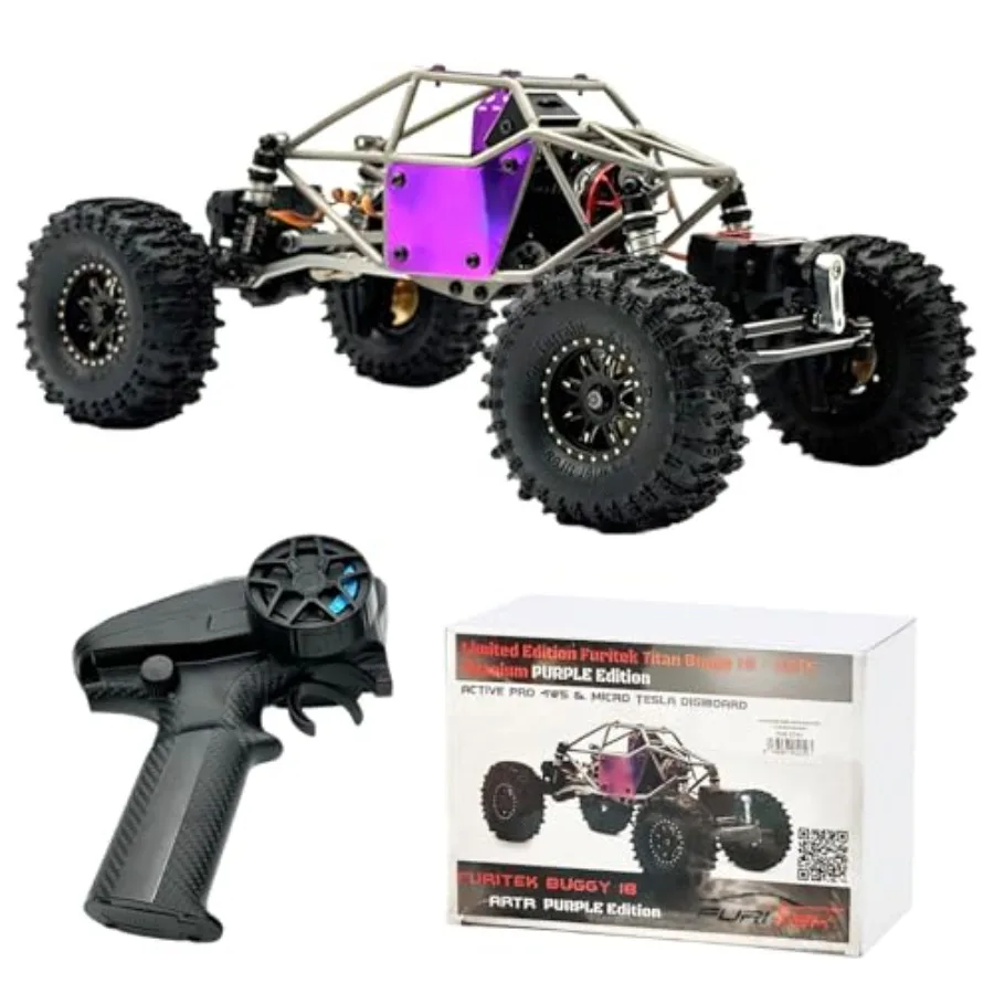 

Limited Edition Titan Buggy 18 RTR Titanium Edition for adult RC enthusiasts, titanium alloy chassis, matte black finish, activ