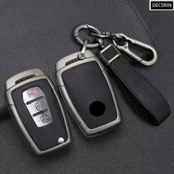 Zinc Alloy+ Leather Car Flip Key Case Cover Shell Fob For SsangYong Kyron 2 Sanka Actyon Korando Tivoli Protective Accessories