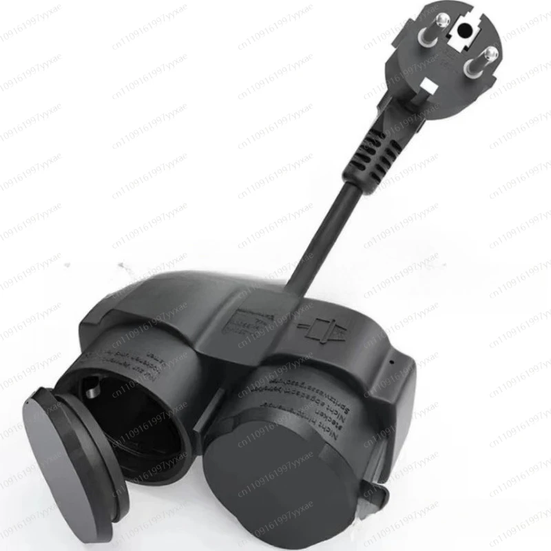 Power cord extension cable, European standard double socket anti-splash IP44 power cord