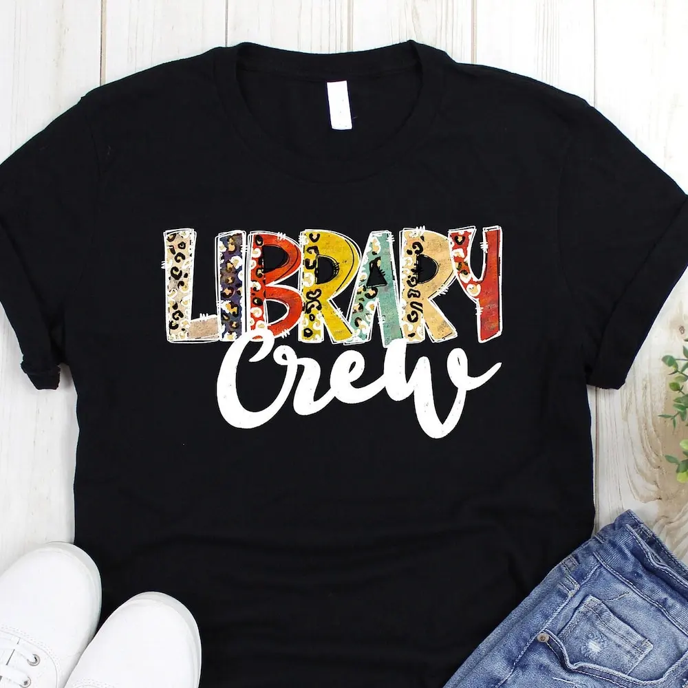 Library Crew T Shirt Book Lover For Librarian Squad Cute Bookworm Matching Librarians