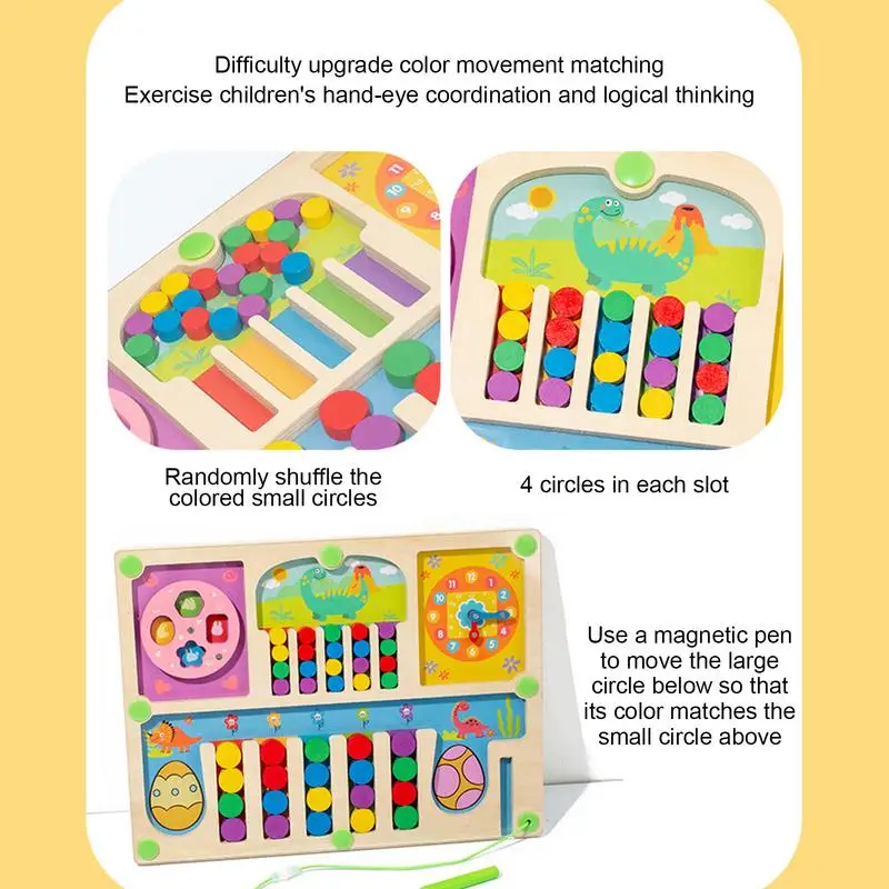 Shape Sorting Toy Cartoon Wooden Maze Toy Children Shape Sorting Game Cute Learning Toys For Enhances Fine Motor Skills