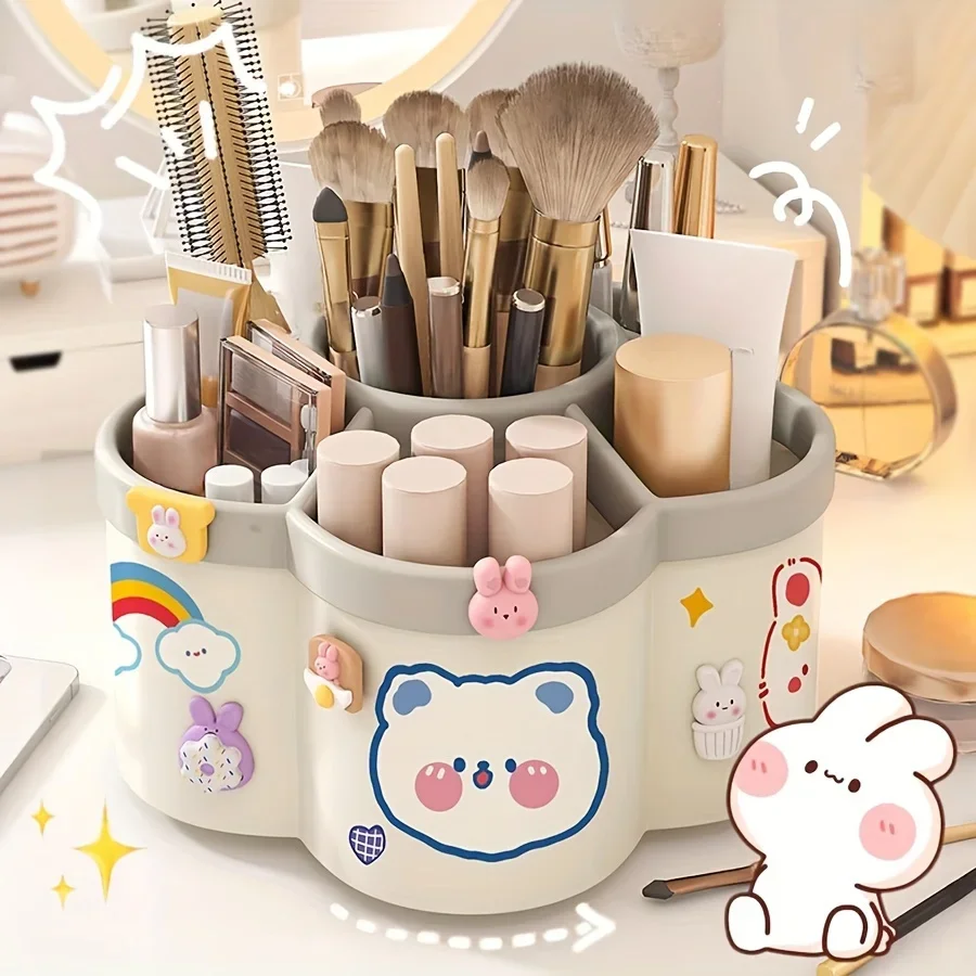 1 Piece of 360 ° Rotating Pen Holder - Multifunctional Office Desk Organizer, Suitable for Makeup Pens and Student Stationery
