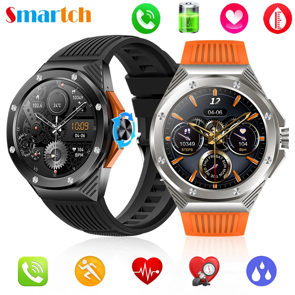 

Smart Watches Men BT Call Outdoor Sport 1.46inch Screen Heart Rate Blood Pressure Health Monitoring Smartwatch Fitness Tracker