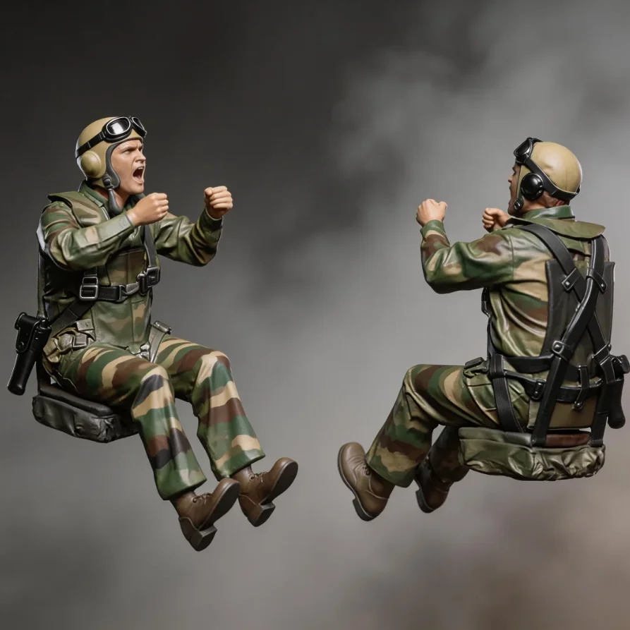 

Наборы моделей солдатиков из смолы в масштабе 1/32, бесцветные, для самостоятельной сборки (2 фигурки) A-2272