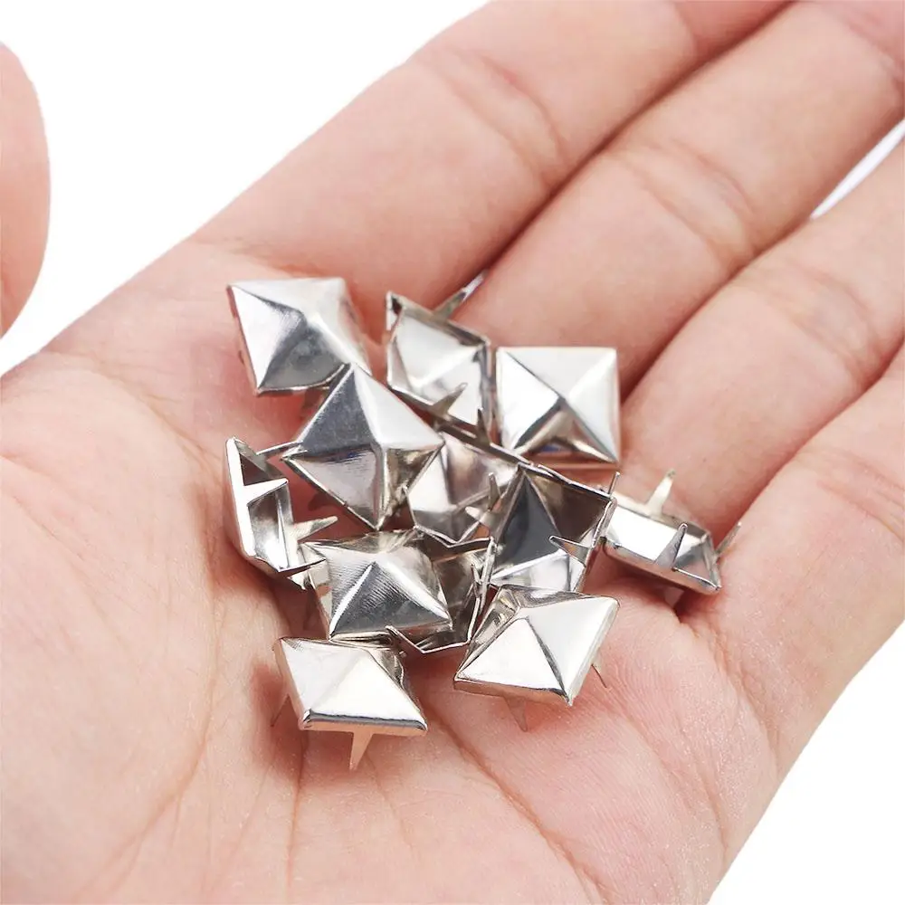 Spikes Spots Nailhead Pyramid Shape Silver Metal