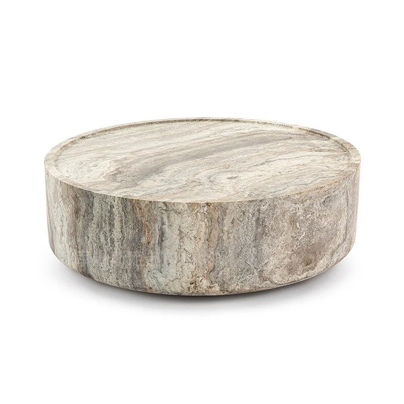 h*-Travertine Natural Marble Medieval Style Coffee Table for Living Room Furniture No Assembly Required Customizable
