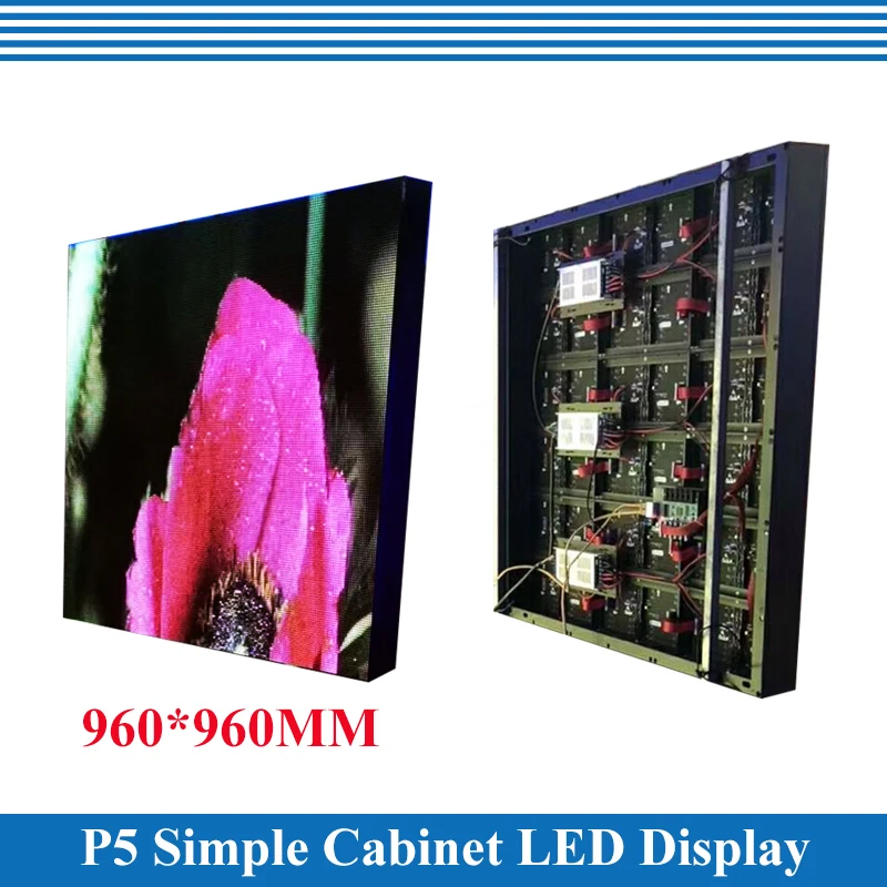 6pcs/lot 960*960mm 192*192 pixels Simple cabinet RGB 3in1 SMD Full color Indoor P5 LED display screen