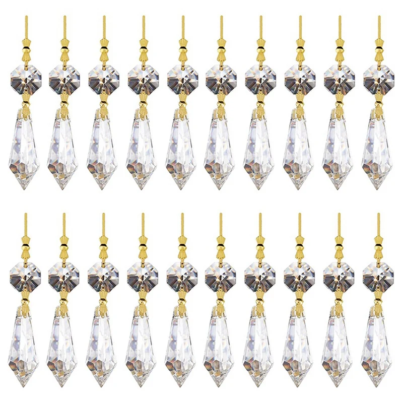 

100PCS DIY Transparent Teardrop Chandelier Pendant Parts Beads, Chandelier Hanging Decoration