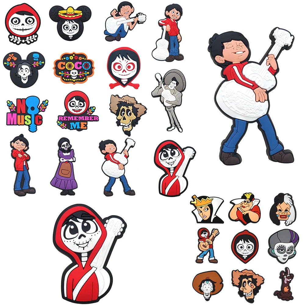 

9-15 шт./компл., новые подвески для обуви с героями мультфильмов Коко для детей, сандалии, классические аксессуары для обуви, декоративные булавки для вечеринки, дня рождения, подарки для детей