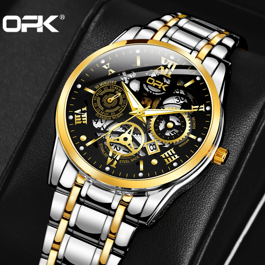 OPK 8135 メンズ腕時計 シンプルファッション オリジナル ビジネス クォーツ ﻿   腕時計 防水 夜光 曜日日付表示 スポーツウォッチ メンズ