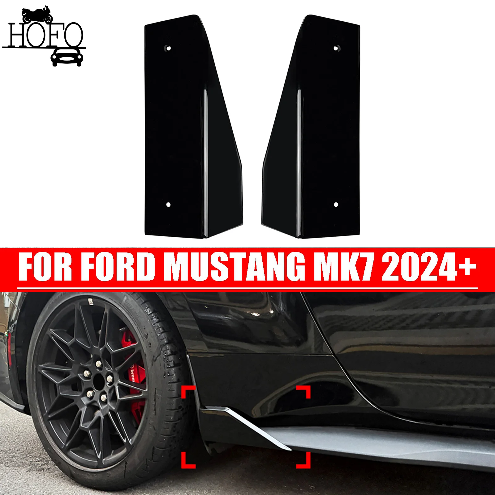 Side Skirt Extensions Skirt Spoiler Small Package Corner Body Side Skirt Modification Accessories For Ford Mustang MK7 2024+