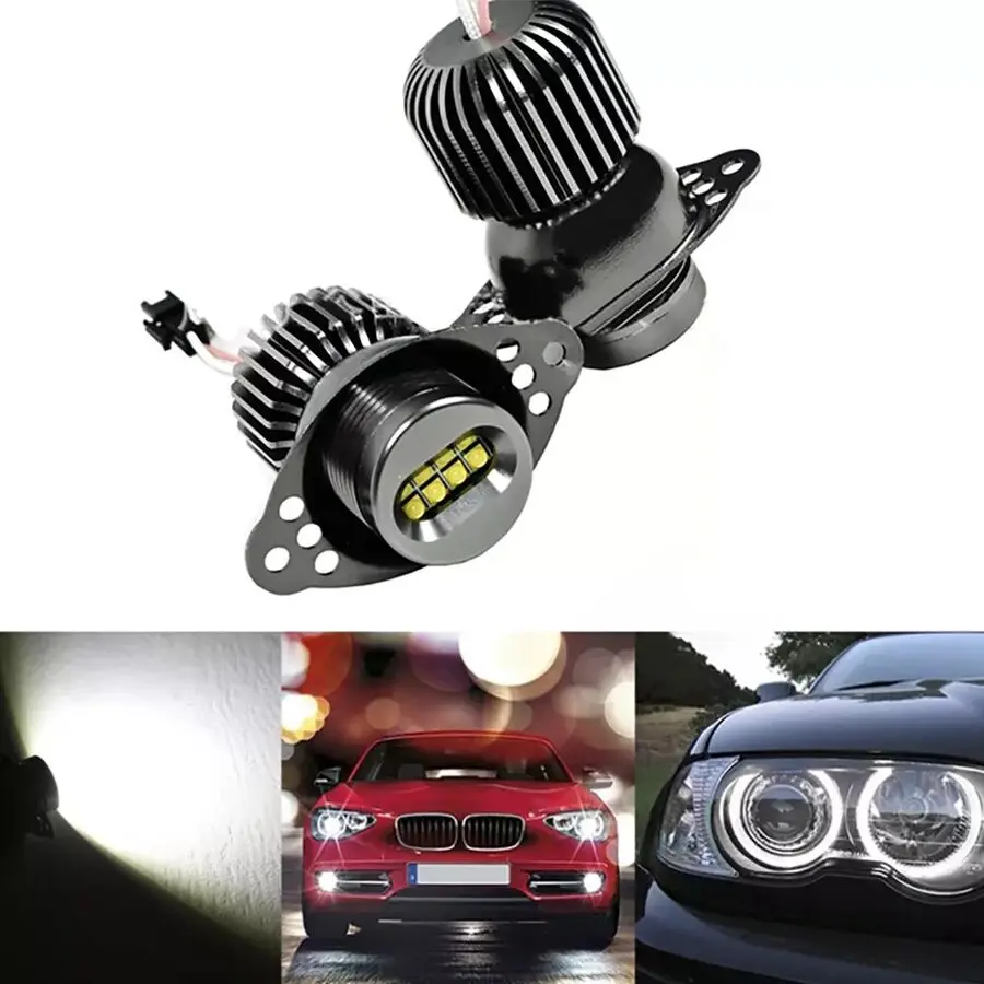 White 80W LED Angel Eye Halo Ring Light Bulb Kit For BMW E90 E91 328i 335i LCI