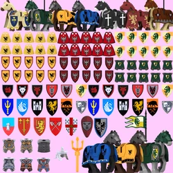 Medieval Castle Wolf Shield Building Blocks Military Knight Dragon Warrior Soldier Figures Accessories Weapon Helmet Bricks Toys