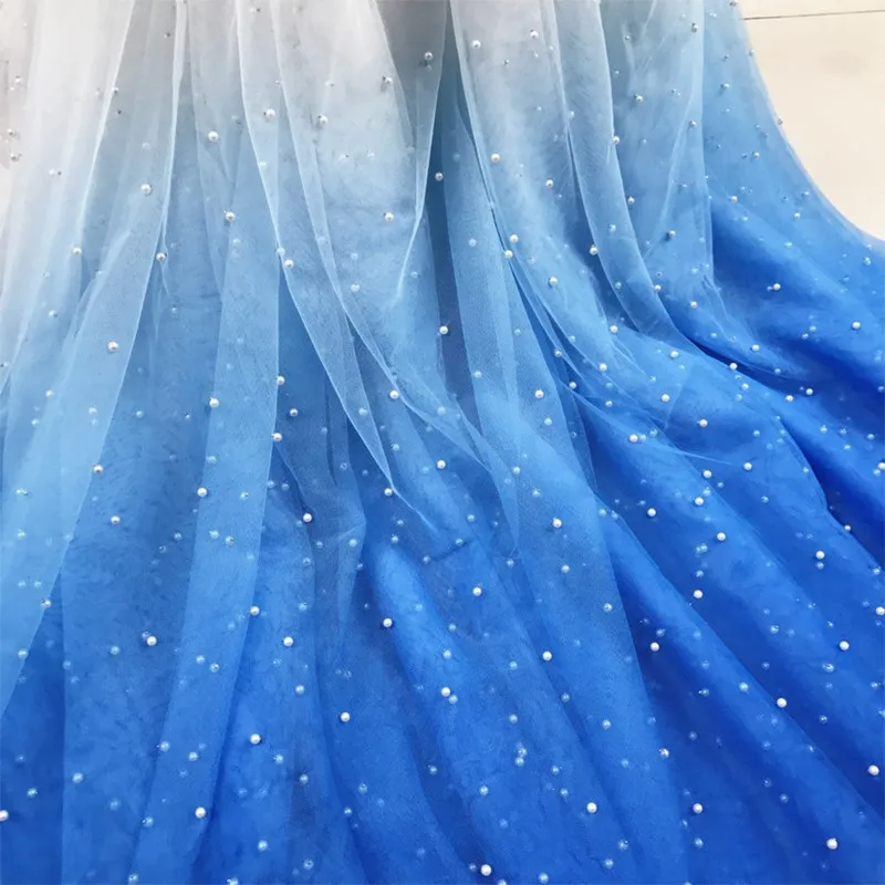 Tissu en tulle dégradé à mailles perlées 100x150cm, matériau dégradé pour robe DIY, costume de danse, tissu au mètre, matériel de couture pour vêtements