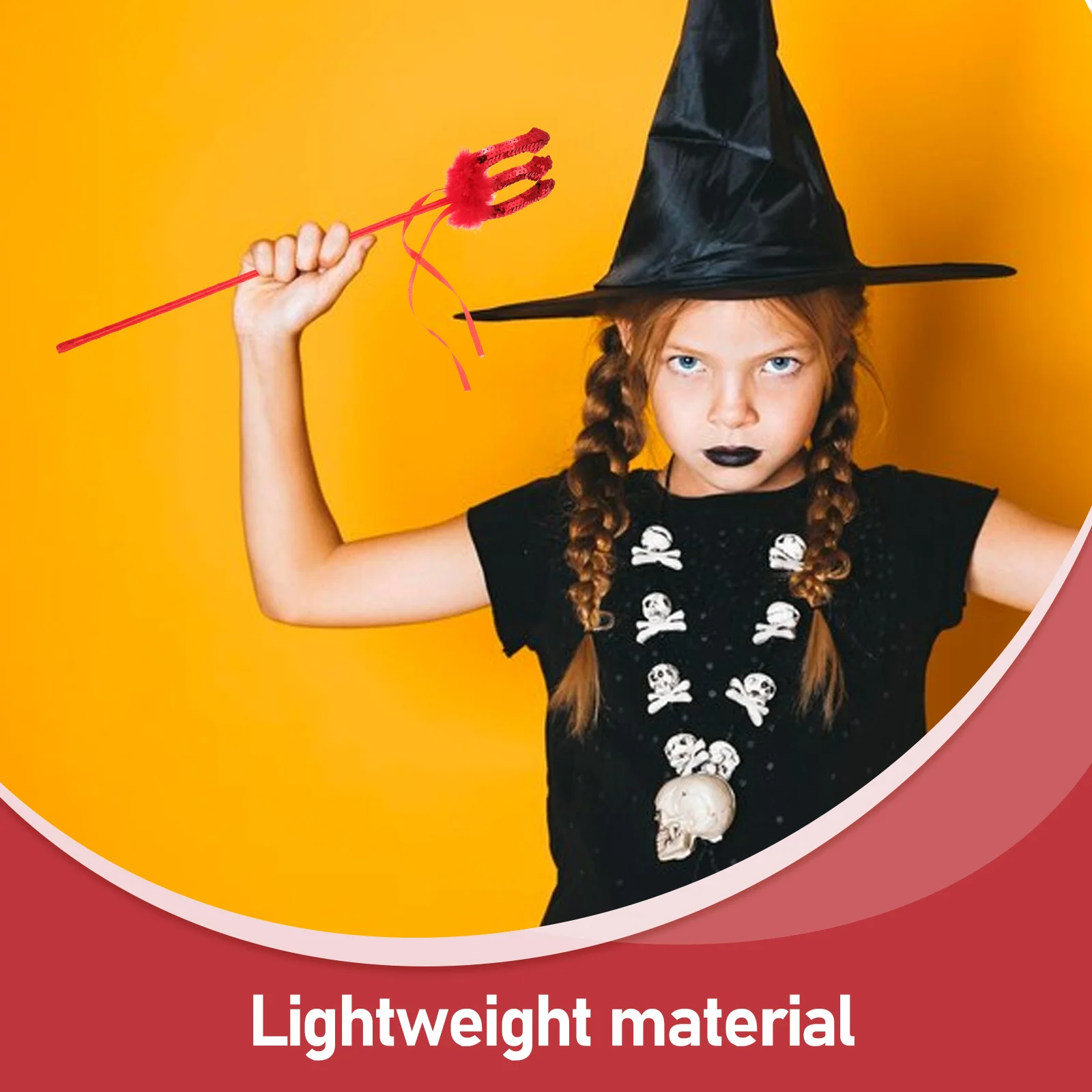 ملحقات حفلات الهالوين الشيطان ترايدنت بالترتر الأحمر خفيفة الوزن لامعة لتزيين المهرجانات #3