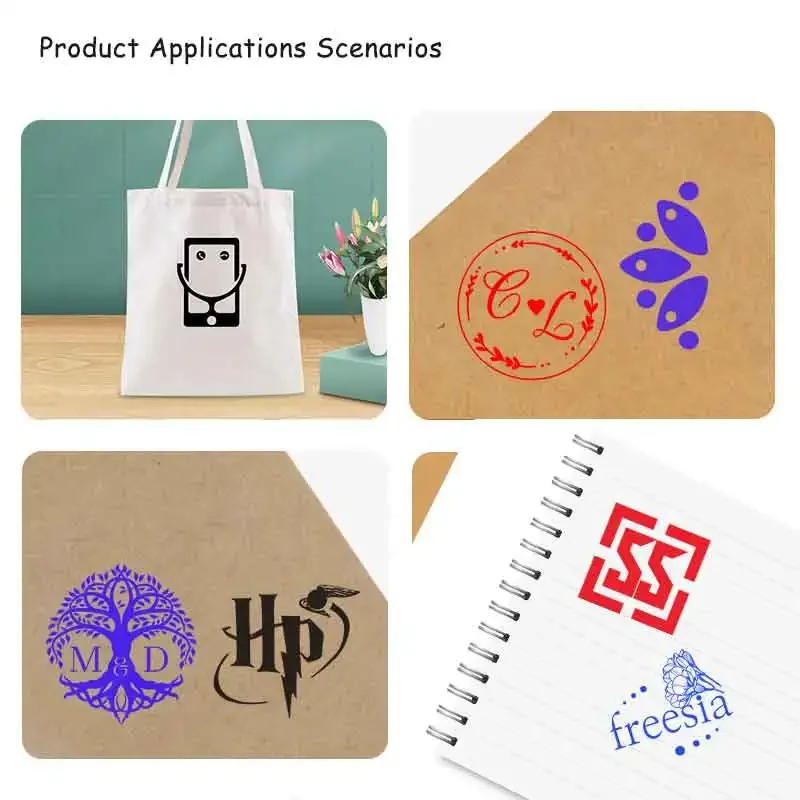 Customized Photosensitive Ink Seal Stamp Milk Tea/Coffee Packaging Bag Logo Printing Stamper  DIY Small Business Name Written