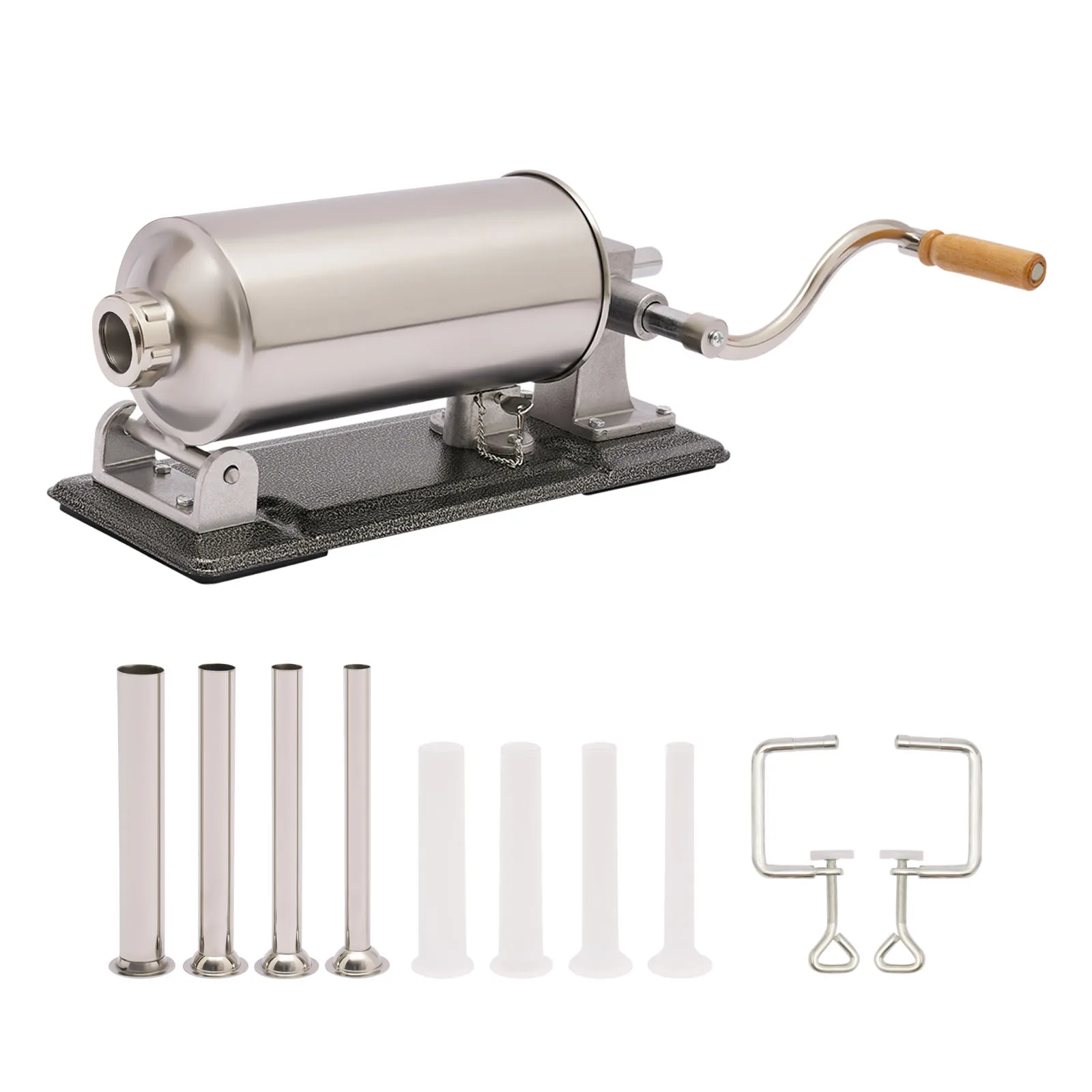 Stainless Steel Homemade Manual Sausage Maker Kitchen Machine Horizontal Homemade Sausage Stuffer Machine for Kitchen Restaurant