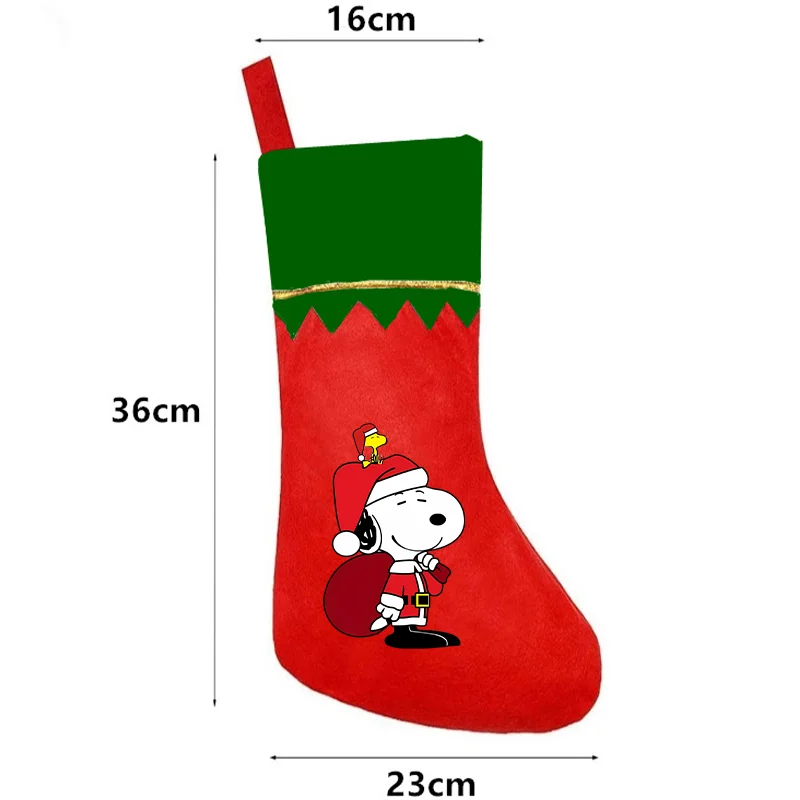 1pc Kawaii Christmas Socks Snoopy Comic Xmas Party Home Fireplace Decoration Navidad Tree Hanging Ornament Kid Surprise Gift Bag