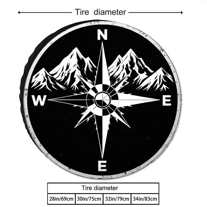 Mountain Compass Outdoor Adventure Spare Tire Cover Polyester Sunproof Dustproof Wear Resistant Off Road Vehicle Protector