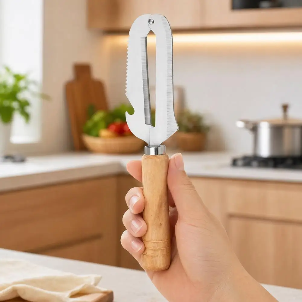 Outdoor Fruit Peeler Vegetable Peeler with Stainless Steel Head Multi-purpose Fruit Cutter for Kitchen Camping Lightweight