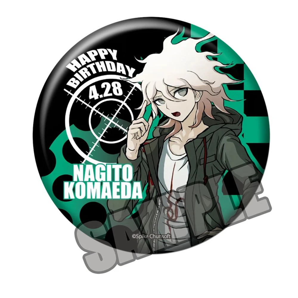 58mm Anime Danganronpa 2 Goodbye Despair Mioda Ibuki Kuzuryuu Fuyuhiko Cosplay COSTUME Badge Pin SPTE Tinplate Brooch﻿ Prop