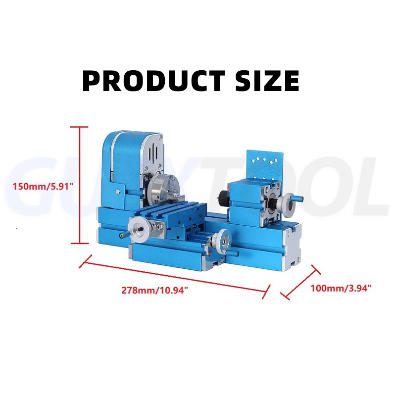 Imagem -04 - Diy Mini Metal Torno Mini Universal Woodworking Torno Metal Rotary Drum Usinagem Modo de Ensino Máquina Ferramenta W10003 Mini Metal Micro Máquina-ferramenta Universal Micro Torno110v220v Norma Europeia 110-220v Norm