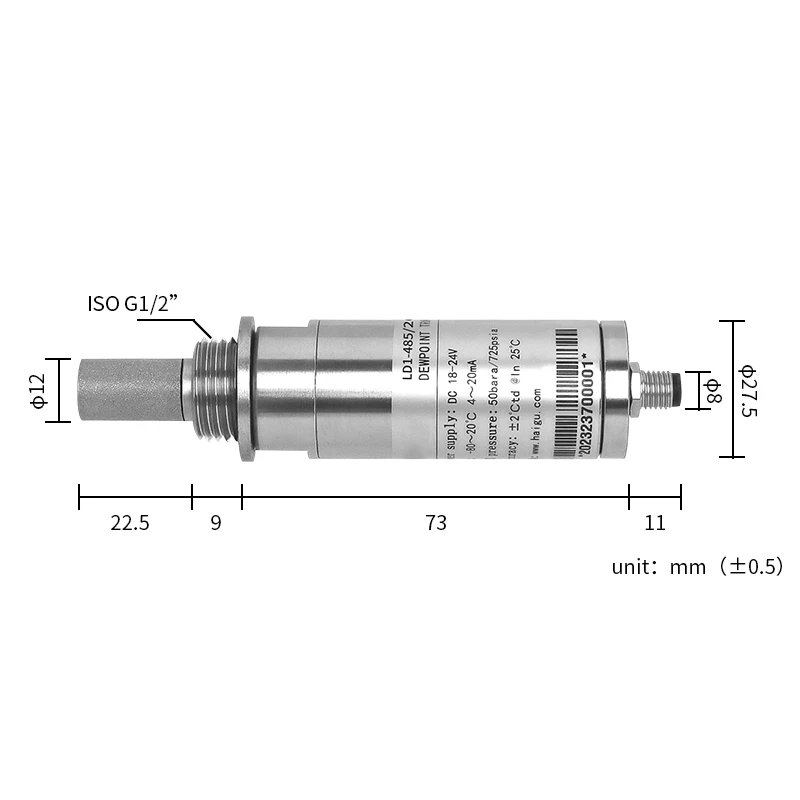 Sensore del misuratore del punto di rugiada per la misurazione ad alta precisione e sensibile del monitoraggio dell\'umidità dell\'aria industriale e
