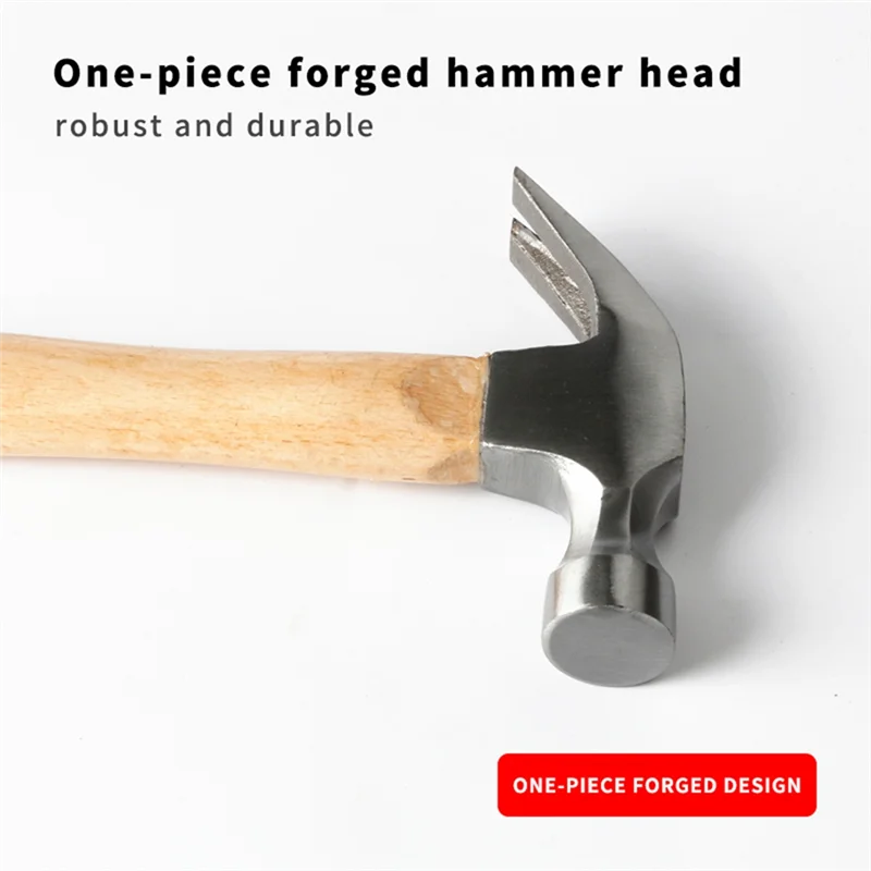 B45C สูงคาร์บอนเหล็ก Claw HAMMER งานไม้ Multi-Function Shock Absorption ไม้ Handle ความทนทานรถในครัวเรือนเครื่องมือ