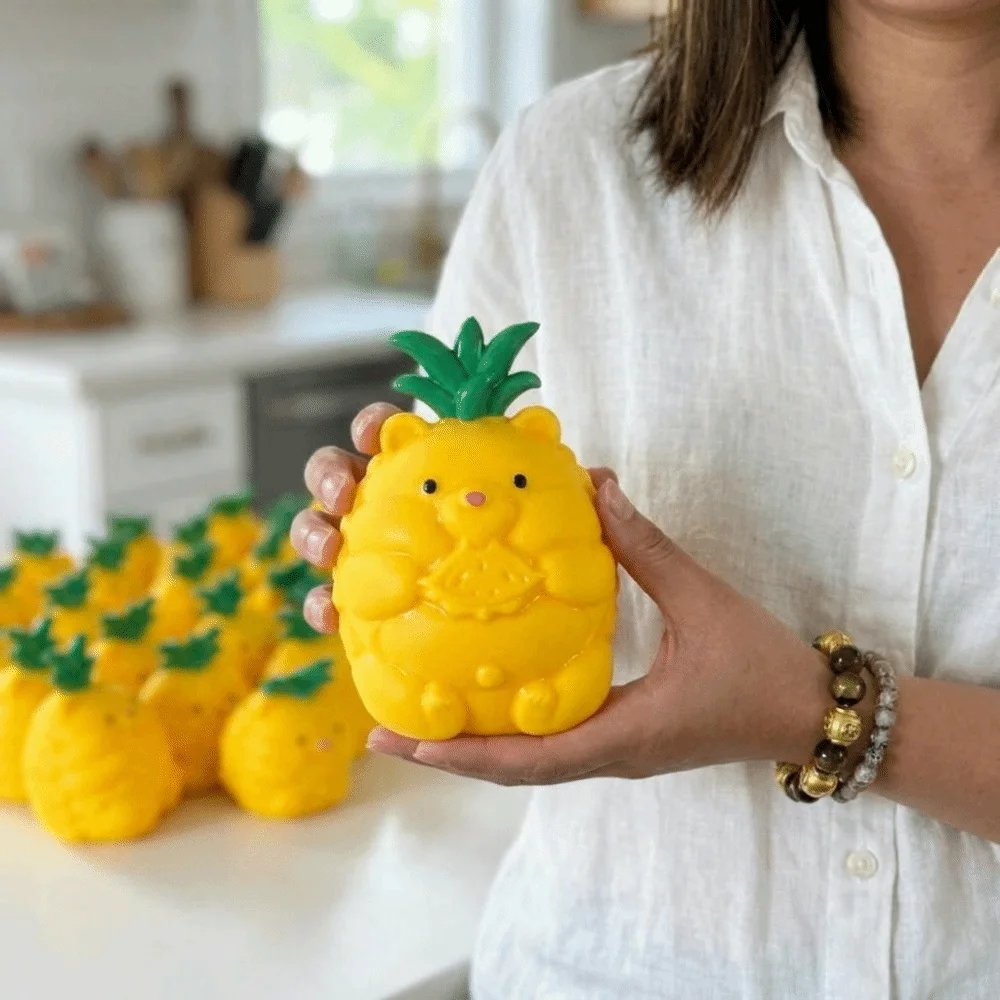 TPR Material Pineapple Bear Squishy Slow Resilience Soft Texture Simulated Fruit Stress Relief Imitating Pineapple Creative